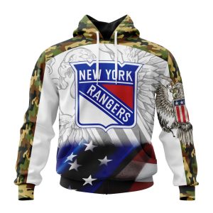 Personalized NHL New York Rangers Specialized Design With Our America Eagle Flag Unisex Pullover Hoodie