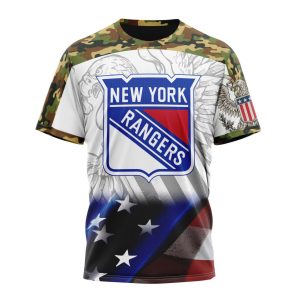Personalized NHL New York Rangers Specialized Design With Our America Eagle Flag Unisex Tshirt TS5716