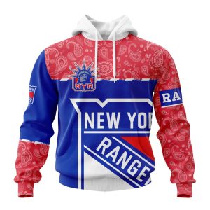 Personalized NHL New York Rangers Specialized Hockey With Paisley Unisex Pullover Hoodie
