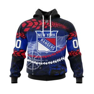 Personalized NHL New York Rangers Specialized Off - Road Style Unisex Pullover Hoodie