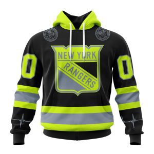 Personalized NHL New York Rangers Specialized Unisex Kits With FireFighter Uniforms Color Unisex Pullover Hoodie