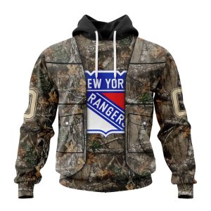 Personalized NHL New York Rangers Vest Kits With Realtree Camo Unisex Pullover Hoodie