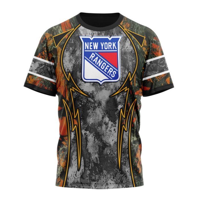 Personalized NHL New York Rangers With Camo Concepts For Hungting In Forest Unisex Tshirt TS5732