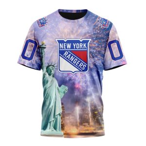 Personalized NHL New York Rangers With The Statue Of Liberty Unisex Tshirt TS5736