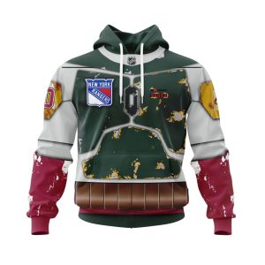 Personalized NHL New York Rangers X Boba Fett's Armor Unisex Pullover Hoodie