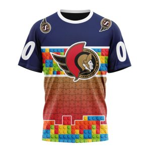 Personalized NHL Ottawa Senators Autism Awareness Design Unisex Tshirt TS5739