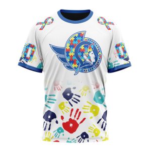 Personalized NHL Ottawa Senators Autism Awareness Hands Design Unisex Tshirt TS5740
