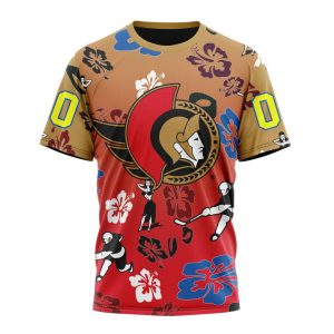Personalized NHL Ottawa Senators Hawaiian Style Design For Fans Unisex Tshirt TS5742