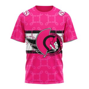Personalized NHL Ottawa Senators I Pink I Can! In October We Wear Pink Breast Cancer Unisex Tshirt TS5744