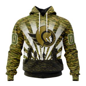 Personalized NHL Ottawa Senators Military Camo Kits For Veterans Day And Rememberance Day Unisex Pullover Hoodie