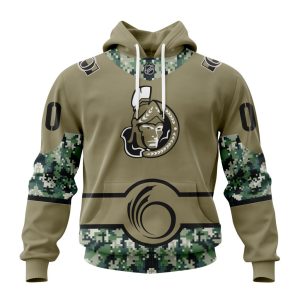 Personalized NHL Ottawa Senators Military Camo With City Or State Flag Unisex Pullover Hoodie