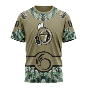 Personalized NHL Ottawa Senators Military Camo With City Or State Flag Unisex Tshirt TS5747