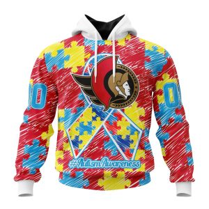 Personalized NHL Ottawa Senators Special Autism Awareness Month Unisex Pullover Hoodie