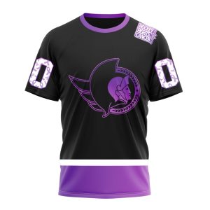 Personalized NHL Ottawa Senators Special Black Hockey Fights Cancer Unisex Tshirt TS5749