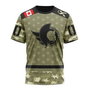 Personalized NHL Ottawa Senators Special Camo Military Appreciation Unisex Tshirt TS5751
