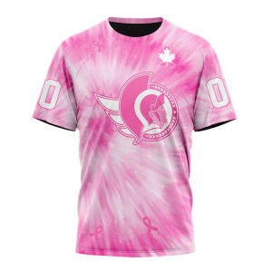 Personalized NHL Ottawa Senators Special Pink Tie-Dye Unisex Tshirt TS5766