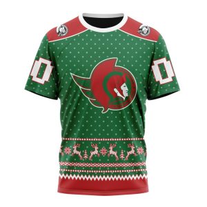 Personalized NHL Ottawa Senators Special Ugly Christmas Unisex Tshirt TS5771