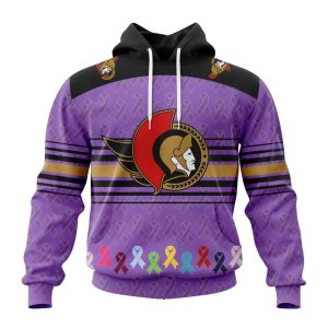 Personalized NHL Ottawa Senators Specialized Design Fights Cancer Unisex Pullover Hoodie