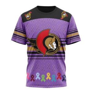 Personalized NHL Ottawa Senators Specialized Design Fights Cancer Unisex Tshirt TS5773