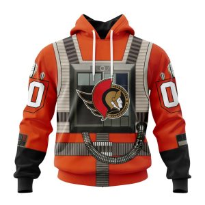 Personalized NHL Ottawa Senators Star Wars Rebel Pilot Design Unisex Pullover Hoodie