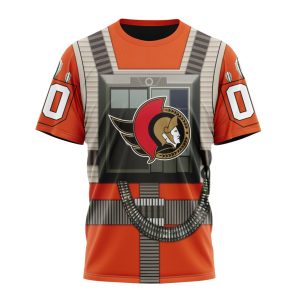 Personalized NHL Ottawa Senators Star Wars Rebel Pilot Design Unisex Tshirt TS5788