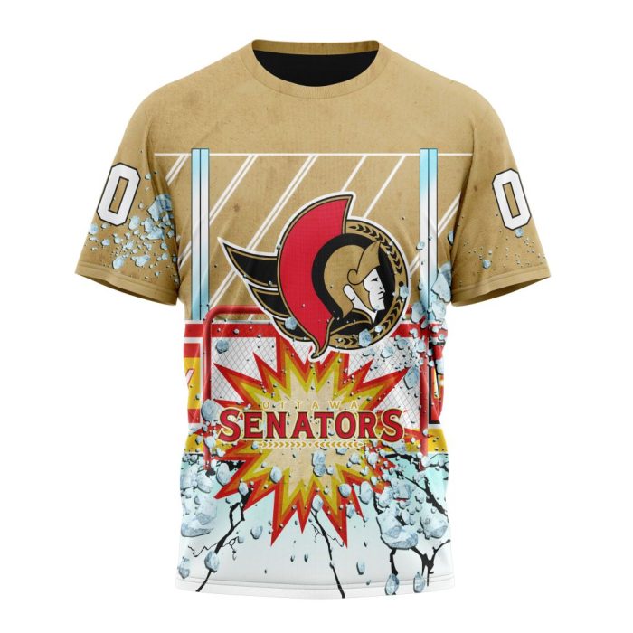 Personalized NHL Ottawa Senators With Ice Hockey Arena Unisex Tshirt TS5793
