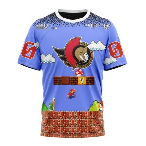 Personalized NHL Ottawa Senators With Super Mario Game Design Unisex Tshirt TS5794