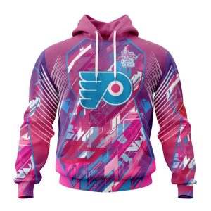 Personalized NHL Philadelphia Flyers I Pink I Can! Fearless Again Breast Cancer Unisex Pullover Hoodie