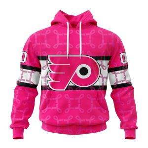 Personalized NHL Philadelphia Flyers I Pink I Can! In October We Wear Pink Breast Cancer Unisex Pullover Hoodie