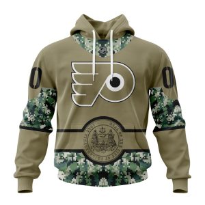 Personalized NHL Philadelphia Flyers Military Camo With City Or State Flag Unisex Pullover Hoodie