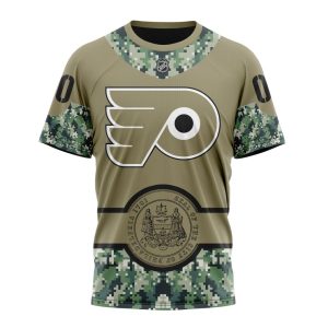 Personalized NHL Philadelphia Flyers Military Camo With City Or State Flag Unisex Tshirt TS5805