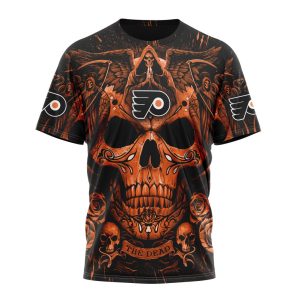 Personalized NHL Philadelphia Flyers Special Design With Skull Art Unisex Tshirt TS5816
