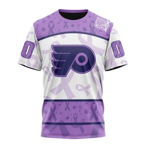 Personalized NHL Philadelphia Flyers Special Lavender Hockey Fights Cancer Unisex Tshirt TS5817