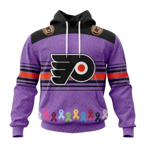 Personalized NHL Philadelphia Flyers Specialized Design Fights Cancer Unisex Pullover Hoodie