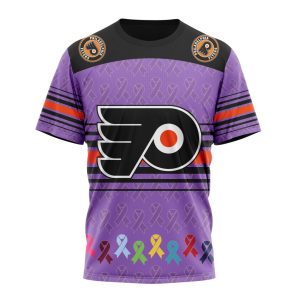 Personalized NHL Philadelphia Flyers Specialized Design Fights Cancer Unisex Tshirt TS5829