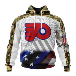 Personalized NHL Philadelphia Flyers Specialized Design With Our America Eagle Flag Unisex Pullover Hoodie