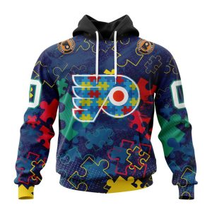 Personalized NHL Philadelphia Flyers Specialized Fearless Against Autism Unisex Pullover Hoodie