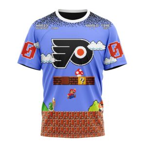 Personalized NHL Philadelphia Flyers With Super Mario Game Design Unisex Tshirt TS5851