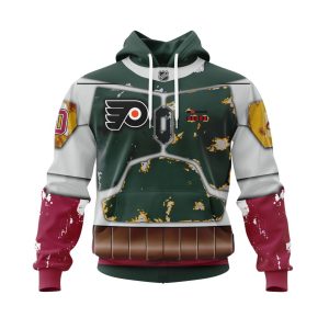 Personalized NHL Philadelphia Flyers X Boba Fett's Armor Unisex Pullover Hoodie
