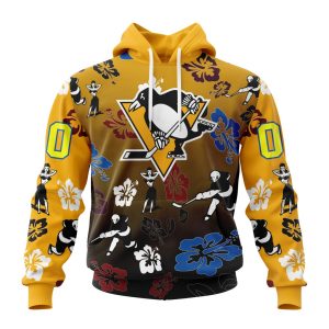 Personalized NHL Pittsburgh Penguins Hawaiian Style Design For Fans Unisex Pullover Hoodie