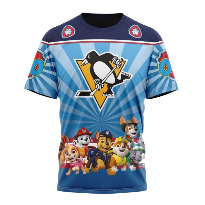 Personalized NHL Pittsburgh Penguins Special Paw Patrol Kits Unisex Tshirt TS5881