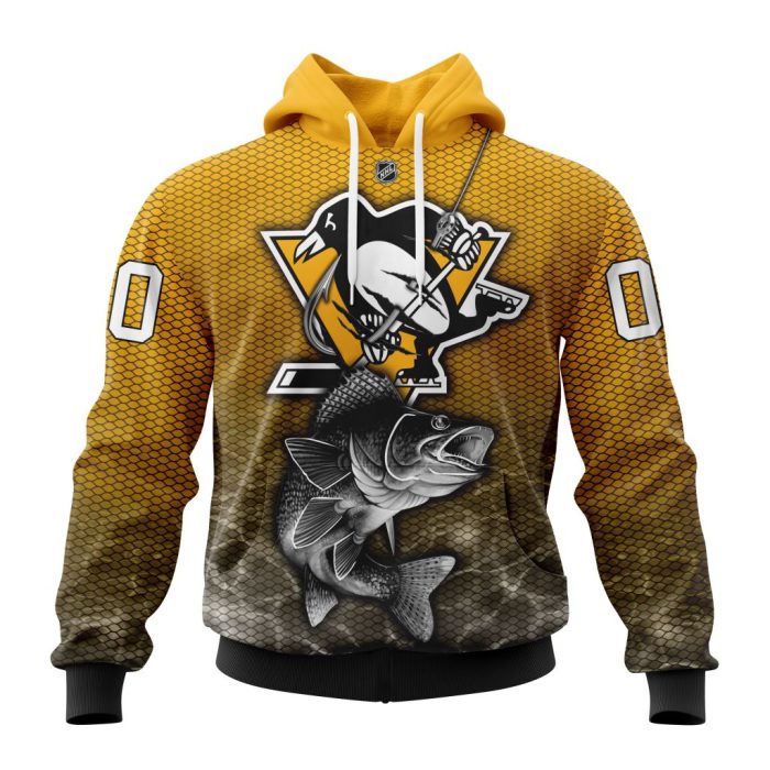 Personalized NHL Pittsburgh Penguins Specialized Fishing Style Unisex Pullover Hoodie