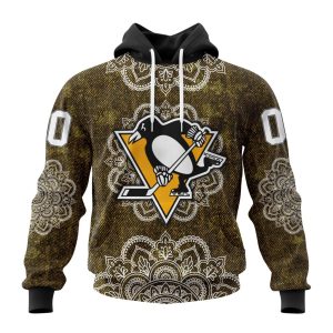 Personalized NHL Pittsburgh Penguins Specialized Mandala Style Unisex Pullover Hoodie