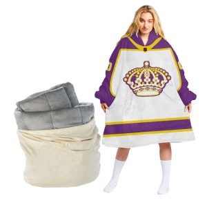 Personalized NHL Reverse Retro jerseys Los Angeles Kings Oodie Blanket Hoodie Wearable Blanket