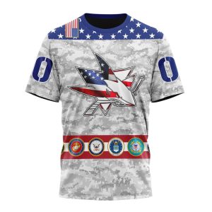 Personalized NHL San Jose Sharks Armed Forces Appreciation Unisex Tshirt TS5917