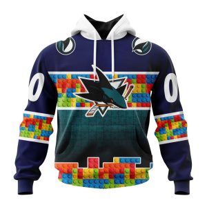 Personalized NHL San Jose Sharks Autism Awareness Design Unisex Hoodie