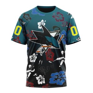 Personalized NHL San Jose Sharks Hawaiian Style Design For Fans Unisex Tshirt TS5921