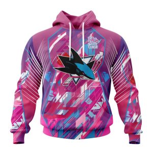 Personalized NHL San Jose Sharks I Pink I Can! Fearless Again Breast Cancer Unisex Pullover Hoodie