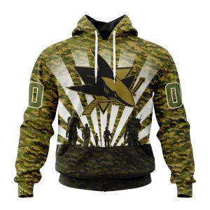 Personalized NHL San Jose Sharks Military Camo Kits For Veterans Day And Rememberance Day Unisex Pullover Hoodie