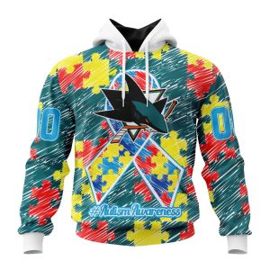 Personalized NHL San Jose Sharks Special Autism Awareness Month Unisex Pullover Hoodie